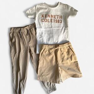 Kenneth Cole 1983 Gray T-Shirt and Beige Shorts Set
